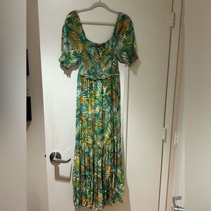 Betsey johnson maxi dress, s, tropical print